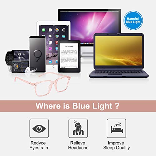 Occffy Gafas para Ordenador Anti luz Azul Antifatiga Sin Graduacion Gafas Luz Azul para PC, Gaming, Tablet, Lectura, Video Juegos Lentes Transparente Hombre Mujer Oc092