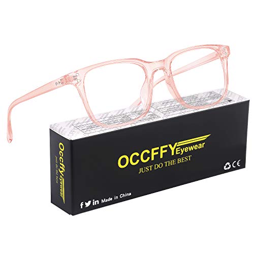 Occffy Gafas para Ordenador Anti luz Azul Antifatiga Sin Graduacion Gafas Luz Azul para PC, Gaming, Tablet, Lectura, Video Juegos Lentes Transparente Hombre Mujer Oc092