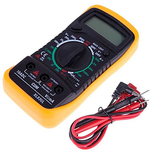 OcioDual Multímetro Digital Tester con Pantalla Retroiluminada LCD Medidor DMM para Medir Corriente DC Amperímetro AC