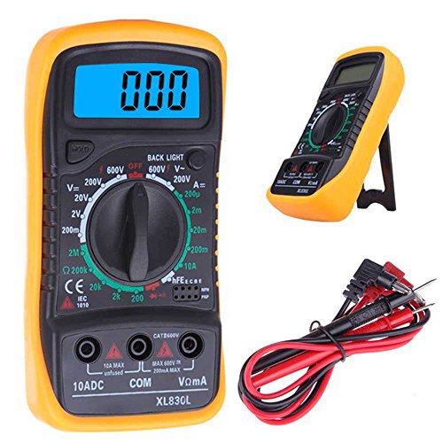 OcioDual Multímetro Digital Tester con Pantalla Retroiluminada LCD Medidor DMM para Medir Corriente DC Amperímetro AC