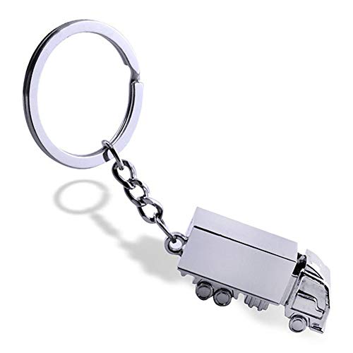 ODETOJOY Metal Camión del Coche Llavero de plata 3D para niños
