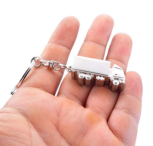 ODETOJOY Metal Camión del Coche Llavero de plata 3D para niños