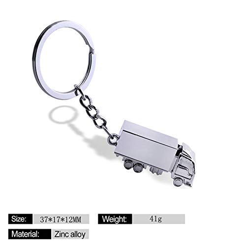 ODETOJOY Metal Camión del Coche Llavero de plata 3D para niños