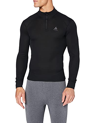 Odlo Bl Top Turtle Neck L/S Half Zip Active W Camiseta, Hombre, Black, XXL