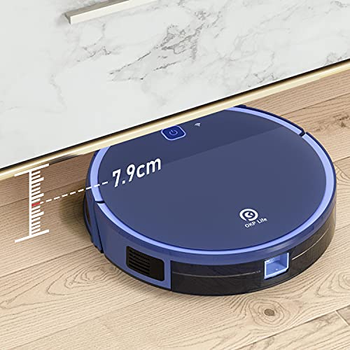 OKP Robot Aspirador y Fregasuelos Tecnología Freemove 3.0 Super Suction 2200Pa, Friega, Aspira, Barre y Pasa la mopa, Adecuada para Pelo de Animales, alfombras y Suelos Duros, 4 Cleaning Modos K7