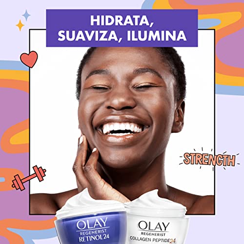 Olay Set De Regalo Con Caja Y Face Roller Gratis, Collagen Peptides 24 Crema De Día + Retinol Crema de Noche Para Una Piel Radiante Y Suave, Con Niacinamida, Péptidos De Colágeno Y Complejo Retinoide