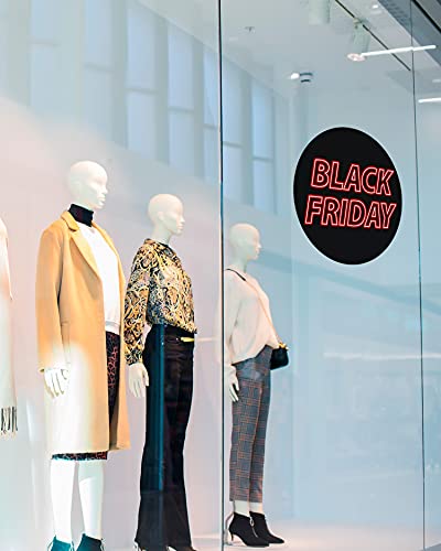 Olmedo Servicios Integrales Vinilos de Descuento Black Friday 30x30 cm - Cartel Adhesivo Ofertas - Vinilos Rebajas Escaparate - Pegatinas Adhesivas Rebajas - Adhesivo Cristal Ofertas Establecimiento