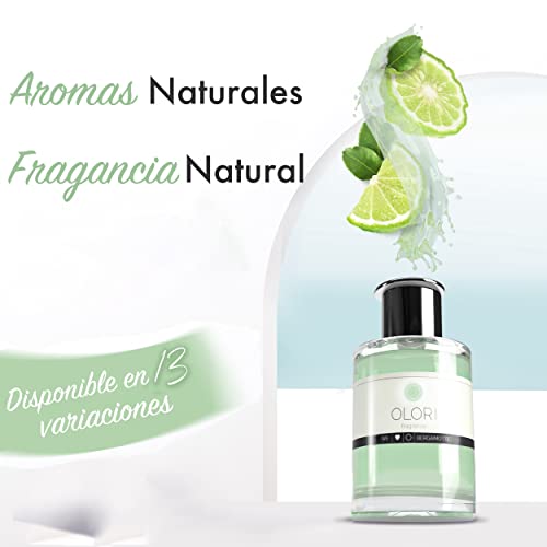 Olori Ambientador de hogar Mikado - Difusor de Varillas  - Bergamota, 100ml - Natural, de Larga duración 2-3 Meses, con aceites Esenciales