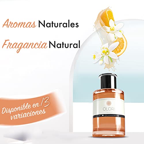 Olori Ambientador de hogar Mikado - Difusor de Varillas  - Flor de Azahar, 200ml - Natural, de Larga duración 3-6 Meses, con aceites Esenciales
