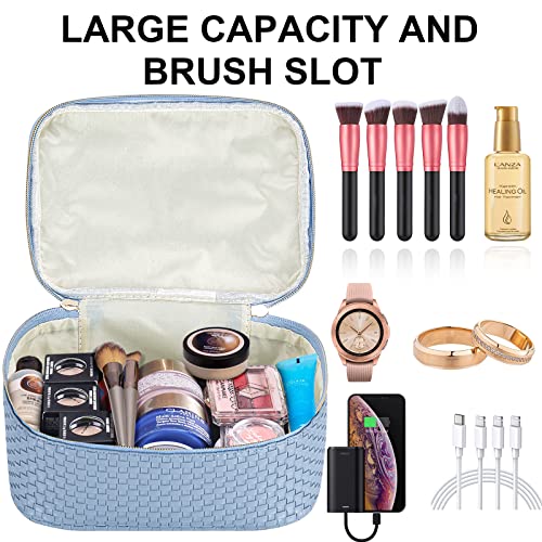 Olycism Bolsas de Aseo Impermeable 4 Piezas Bolsa Portátil Maquillaje Neceser de Aseo Impermeables Neceser Bolsa Cosmético Grande Organizador de Viaje Cremallera para Mujeres y Niñas Neceser Viaje