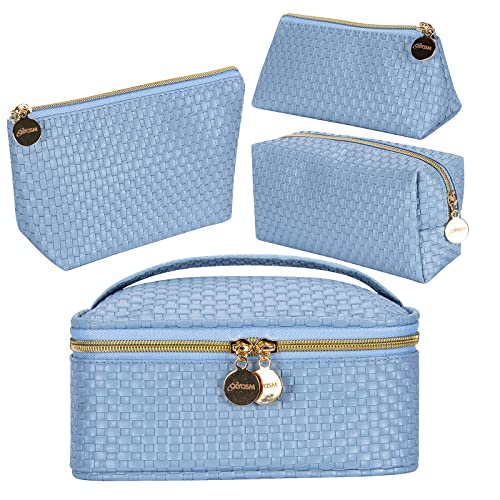 Olycism Bolsas de Aseo Impermeable 4 Piezas Bolsa Portátil Maquillaje Neceser de Aseo Impermeables Neceser Bolsa Cosmético Grande Organizador de Viaje Cremallera para Mujeres y Niñas Neceser Viaje