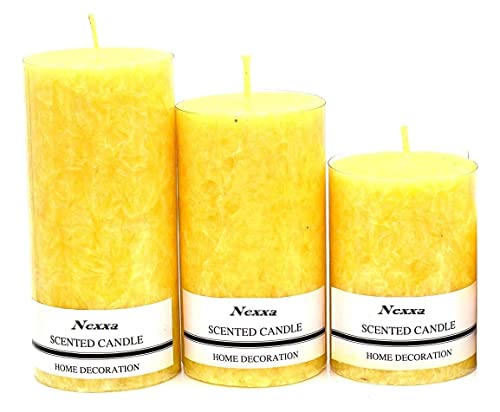 OMG Deals Juego de 3 velas aromáticas decorativas aromáticas de manzana de limón con aroma a manzana, perfectas para velas de boda, fiestas y ocasiones especiales