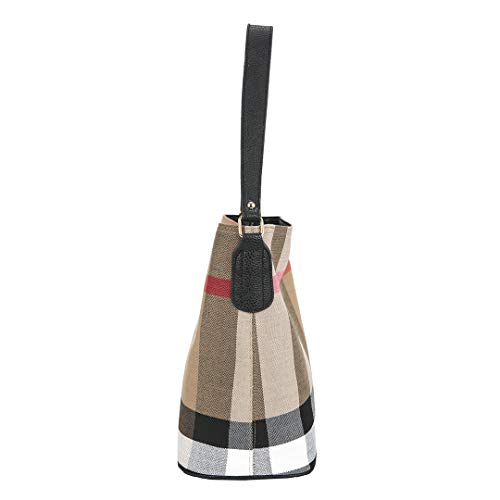 ONEYES Bolso tote para mujer Bolso bandolera de cuero Bolsos bandolera de lona Bolsos para niñas adolescentes Bolsos de compras de moda Bolsos de trabajo para maestros (negro)