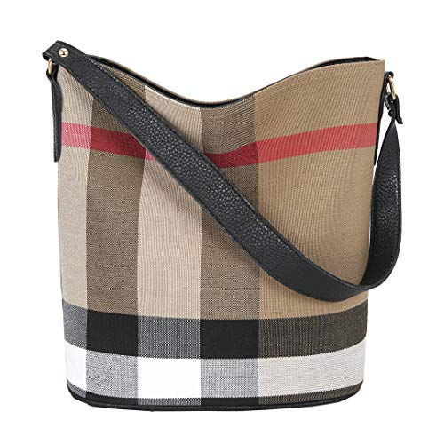 ONEYES Bolso tote para mujer Bolso bandolera de cuero Bolsos bandolera de lona Bolsos para niñas adolescentes Bolsos de compras de moda Bolsos de trabajo para maestros (negro)