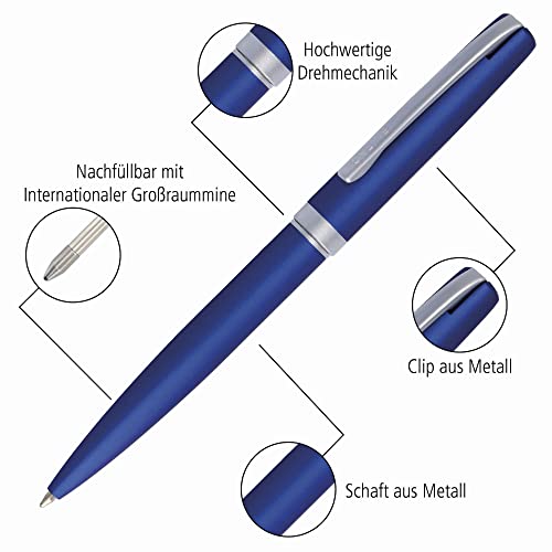 Online Eleganza 34642 - Bolígrafo (metal, tinta intercambiable, clip de metal, tinta negra, incluye paquete de regalo)