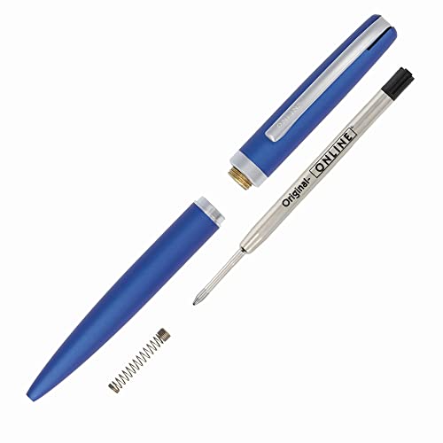 Online Eleganza 34642 - Bolígrafo (metal, tinta intercambiable, clip de metal, tinta negra, incluye paquete de regalo)