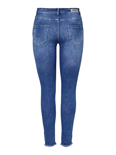 Only Onlblush Life Midsk Ankraw Rea12187 Vaqueros, Denim Azul Medio, 32W / 34L para Mujer