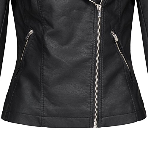 Only ONLGEMMA Faux Leather Biker OTW Noos Chaqueta, Negro (Black Black), 40 para Mujer