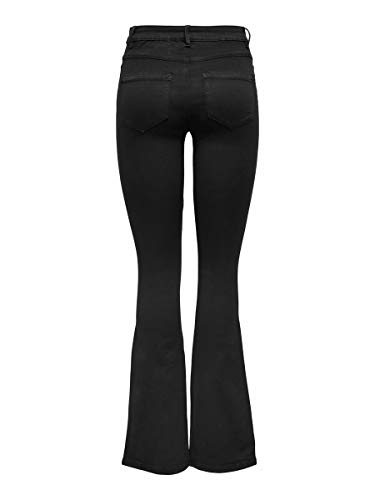 Only Onlroyal High Sweet Flared 600 Noos Vaqueros evasé, Negro (Black Black), 36 /L30 (Talla del Fabricante: Small) para Mujer
