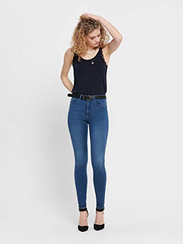 ONLY Onlroyal High Waist Skinny Jeans Vaqueros, Medium Blue Denim, M / 30L para Mujer