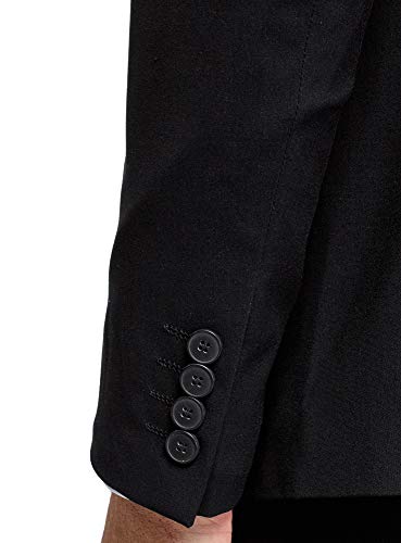 oodji Ultra Hombre Chaqueta Entallada con Botones, Negro, 48