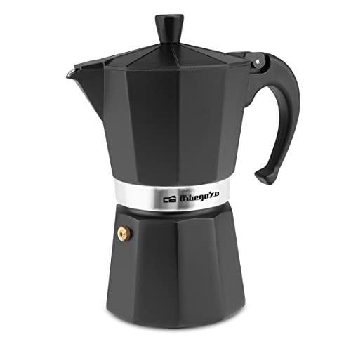 Orbegozo KFN 610 - Cafetera italiana de aluminio, 6 tazas de capacidad, mango ergonómico, válvula de seguridad, filtro desmontable