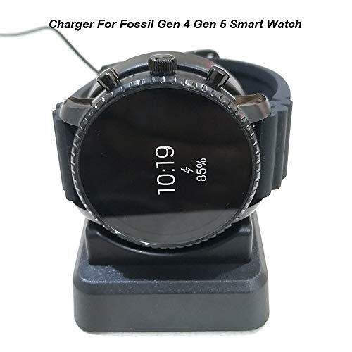 ORETG45 Cargador de reloj inteligente ABS accesorios verticales inalámbricos, simple protección contra arañazos, portátil, para el hogar, oficina, base de carga, adaptador para Fossil Gen 4 5