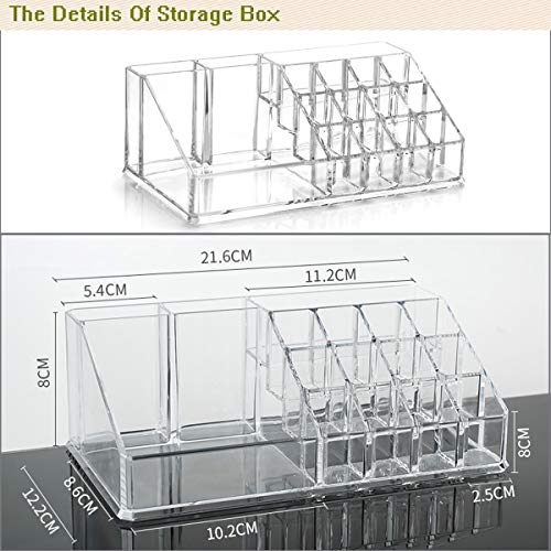 Organizador de Maquillaje, Acrílica Transparente Caja de Almacenamiento de Acrílico Estante de Maquillajes Organizador de Cosméticos