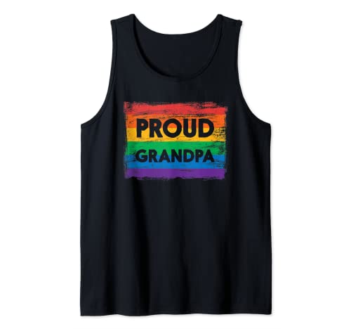 Orgulloso abuelo - Orgullo gay arco iris - Bandera pintada apenada Camiseta sin Mangas