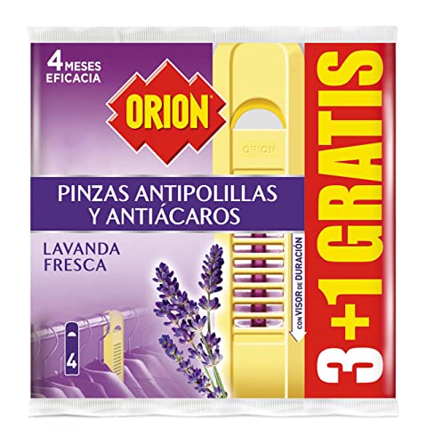 ORION pinzas antipolillas aroma lavanda fresca bolsa 4 uds