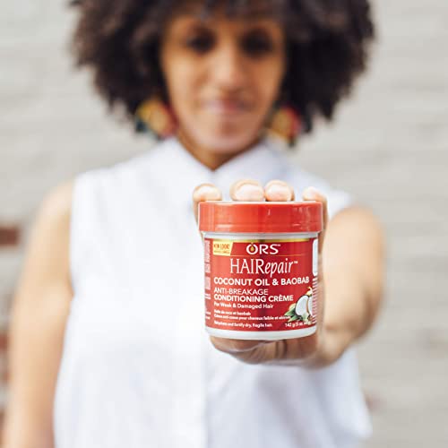 ORS Hairepair Crema acondicionadora anti-roturas de aceite de coco y baobab, 142 gr