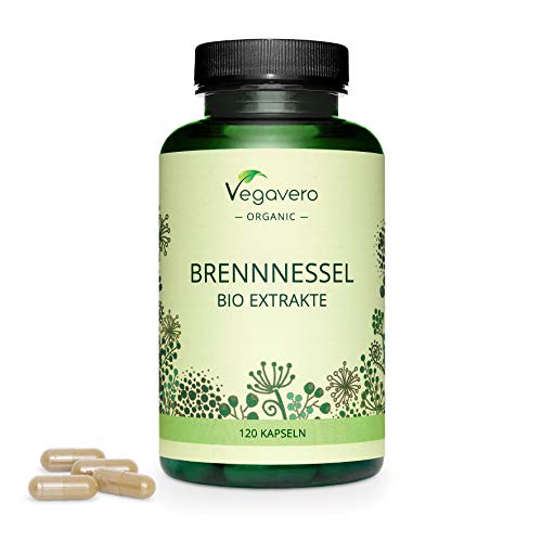 Ortiga Verde BIO Vegavero® | La Dosis Más Alta: 1800 mg | Diurético Natural | Extracto de Raíz & Hojas (4:1) | Sin Aditivos | Libre de OMG & Apto para Veganos | 120 Cápsulas