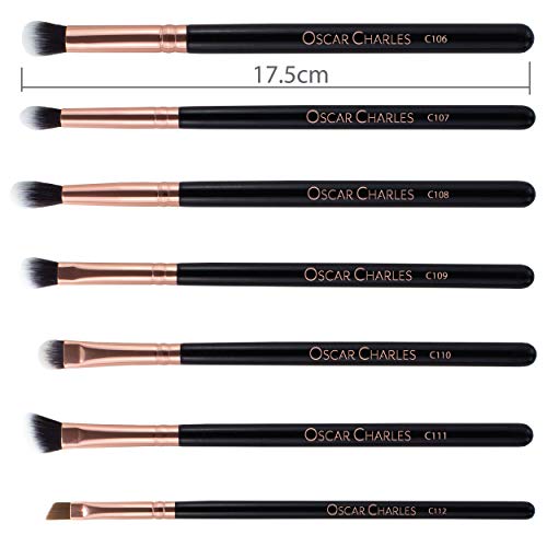 Oscar Charles Juego de brochas de maquillaje profesional Luxe [12 piezas] [Oro rosa]