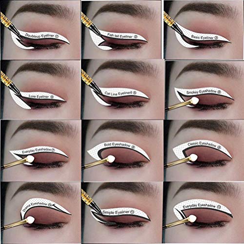Osuner Eyeliner Stencil Sticker Quick Eye Kit de Plantillas de delineador de Ojos no Tejido Reutilizable 24 Piezas