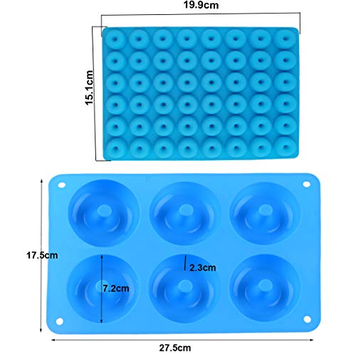 OSUTER 4PCS Moldes de Donut Silicona Antiadherentes Donut Molde para Caramelos Chocolate Gelatina Cubo de hielo
