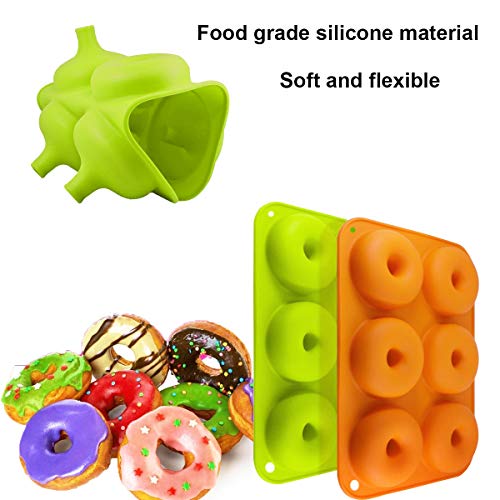 OSUTER 4PCS Moldes de Donut Silicona Antiadherentes Donut Molde para Caramelos Chocolate Gelatina Cubo de hielo