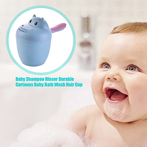 othulp Taza De Enjuague para BebéS Taza De Champú para BebéS Jarra de baño para Lavar el Cabello El Pelo del bebé enjuagadora Lavado de Pelo Jarra Blue