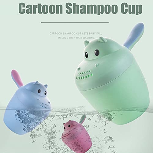 othulp Taza De Enjuague para BebéS Taza De Champú para BebéS Jarra de baño para Lavar el Cabello El Pelo del bebé enjuagadora Lavado de Pelo Jarra Blue