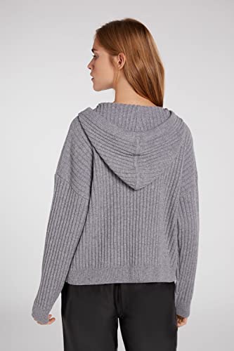 Oui Jersey con capucha para mujer, corte informal, liso, Gris, 44