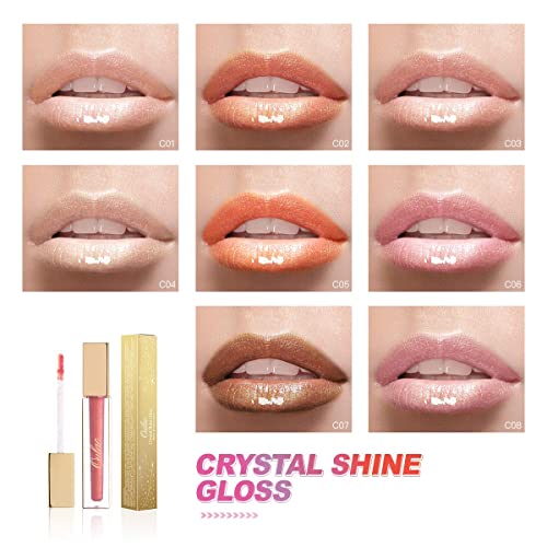 Oulac Brillar de cristal Gloss Labios, Lip Plumper Impermeable Larga Suave, Ultrahidratante y de alto impacto, De aspecto más completo Maquillaje, 4,5 ml, Niño trofeo (C02)