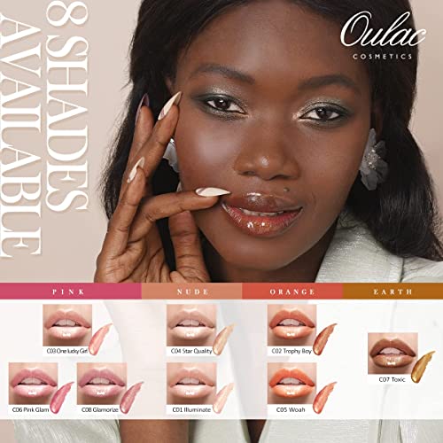 Oulac Brillar de cristal Gloss Labios, Lip Plumper Impermeable Larga Suave, Ultrahidratante y de alto impacto, De aspecto más completo Maquillaje, 4,5 ml, Niño trofeo (C02)