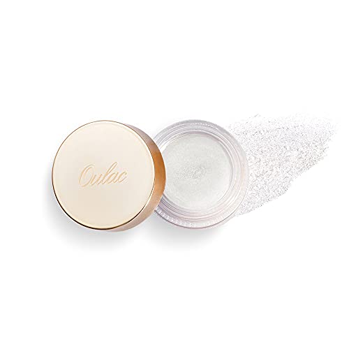 Oulac De color crema Sombra De Ojos Acabado brillante, Pigmentos, Duradero y resistente al agua, Resistente a la decoloración, Maquillaje de mezclable, Apto para veganos, 12 g, Lluvia de cristal (01)