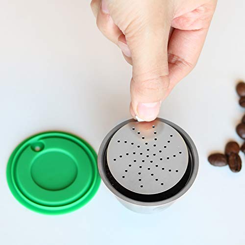 OurLeeme Cápsula Reutilizable de café, Cápsulas Reutilizable para Dolce Gusto, taza de filtro de café reutilizable de acero inoxidable para Nespresso Dolce Gusto para café fragante (Cápsula de café)