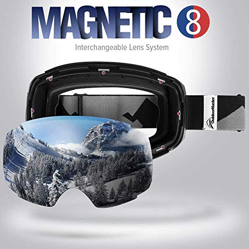 OutdoorMaster Gafas de esquí Pro - Lente Intercambiable sin Marco 100% Protección UV400 Gafas Ski Snowboard for Mujer & Hombre
