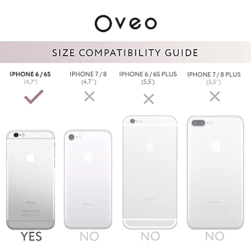 Oveo Funda iPhone 6 / 6S, Serie Dolce Vita carcasa transparente silicona para mujer/chica con diseño de Flores Cactus Coloridas