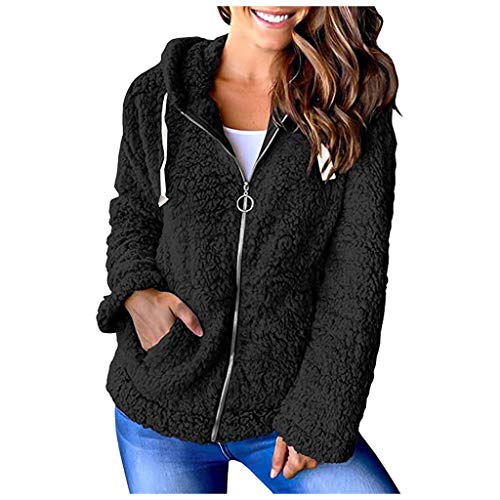 Overdose 2019 Nuevas Mujeres Chaqueta OtoñO Manga Larga Gruesa Sudadera con Cremallera Abierta Abrigo De Punto Capa Chaqueta De Invierno Abrigos Mujer Invierno Rebajas (Large, Rosa)