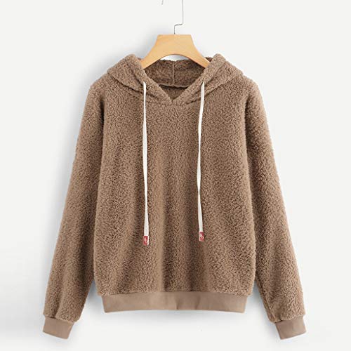 OverDose Sudadera Pull and Bear Mujer Sudadera De Manga Larga con Cordón Sólido para Mujer Tops con Capucha Ropa De Peluche Originales Lisas Modernas Sudaderas Basicas Mujer