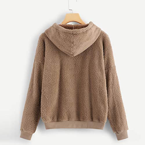 OverDose Sudadera Pull and Bear Mujer Sudadera De Manga Larga con Cordón Sólido para Mujer Tops con Capucha Ropa De Peluche Originales Lisas Modernas Sudaderas Basicas Mujer