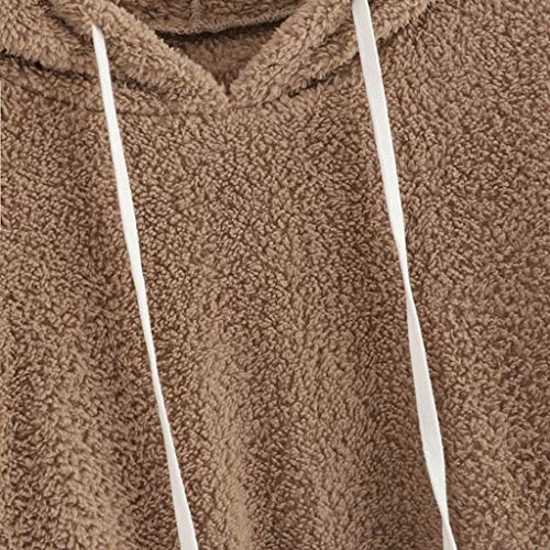 OverDose Sudadera Pull and Bear Mujer Sudadera De Manga Larga con Cordón Sólido para Mujer Tops con Capucha Ropa De Peluche Originales Lisas Modernas Sudaderas Basicas Mujer