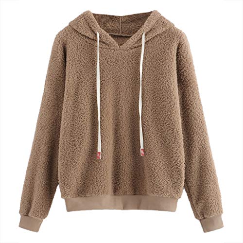 OverDose Sudadera Pull and Bear Mujer Sudadera De Manga Larga con Cordón Sólido para Mujer Tops con Capucha Ropa De Peluche Originales Lisas Modernas Sudaderas Basicas Mujer